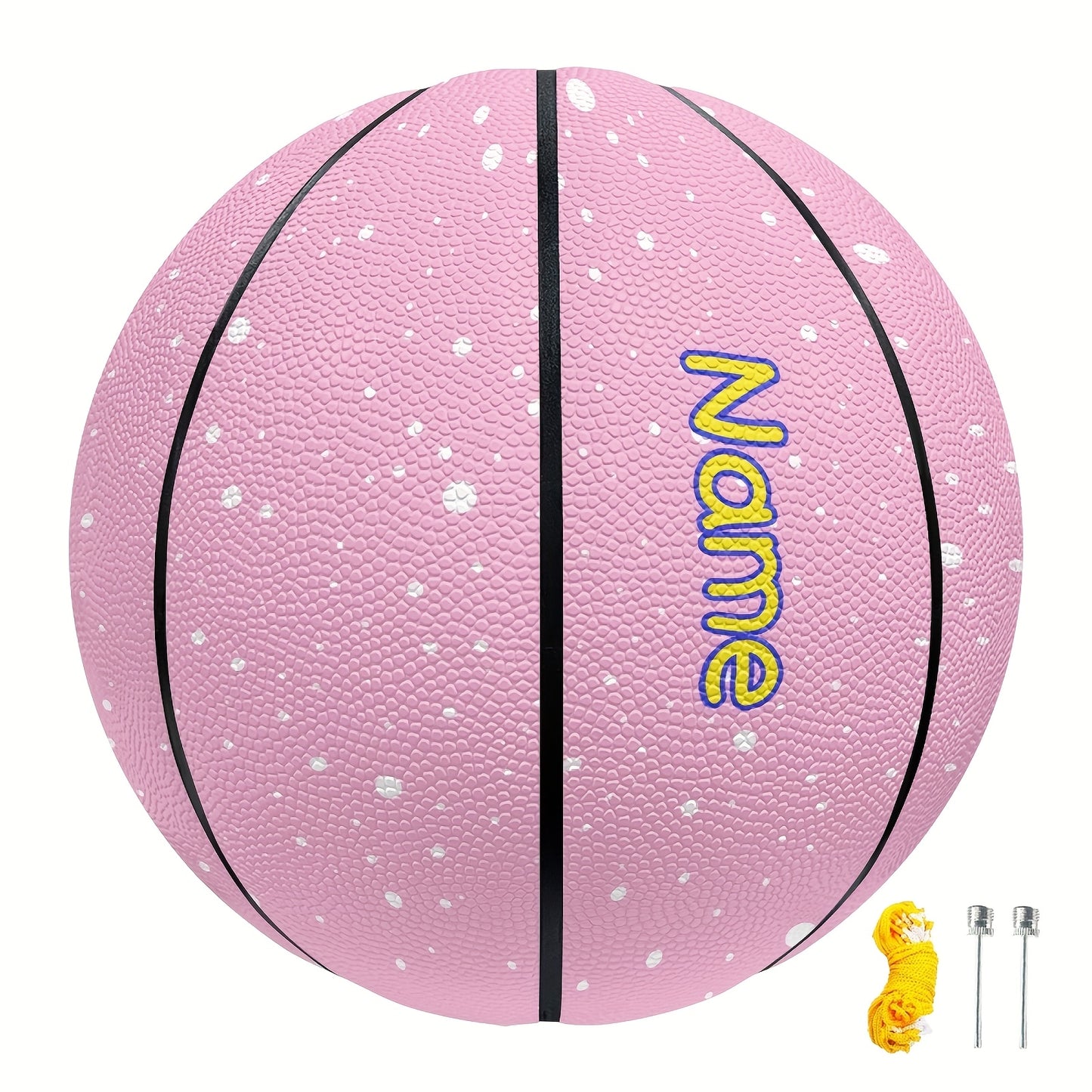 Custom Name Pink Basketball - Size 5\u002F7, Speckled Design Personalized Gift for Valentine's Day