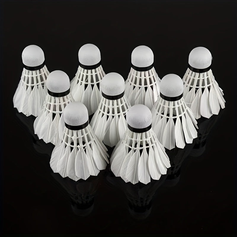 Vibrant Colorful Goose Feather Badminton Shuttlecocks - Wind-Resistant Anti-Wind Rubber Head for Outdoor Sports