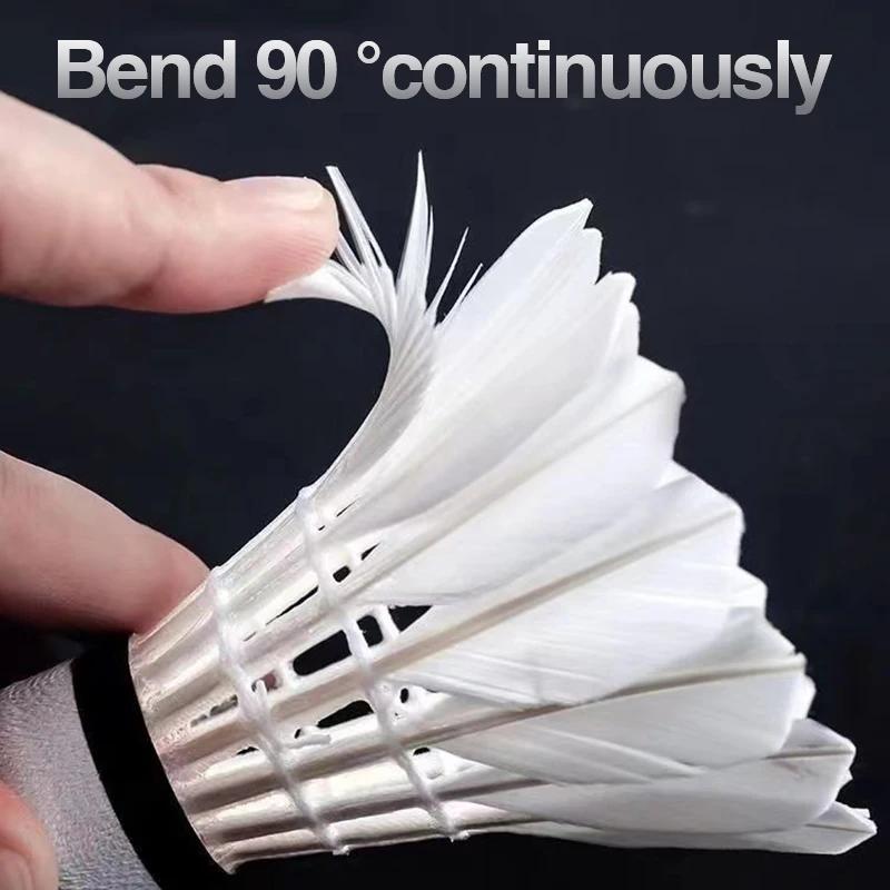 Premium Badminton Shuttlecocks 3pcs Premium Goose Feather Badminton Shuttlecocks - Durable