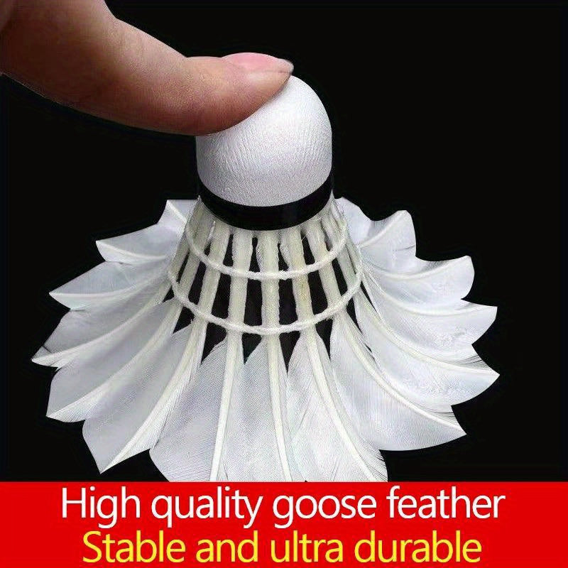Premium Badminton Shuttlecocks 3pcs Premium Goose Feather Badminton Shuttlecocks - Durable