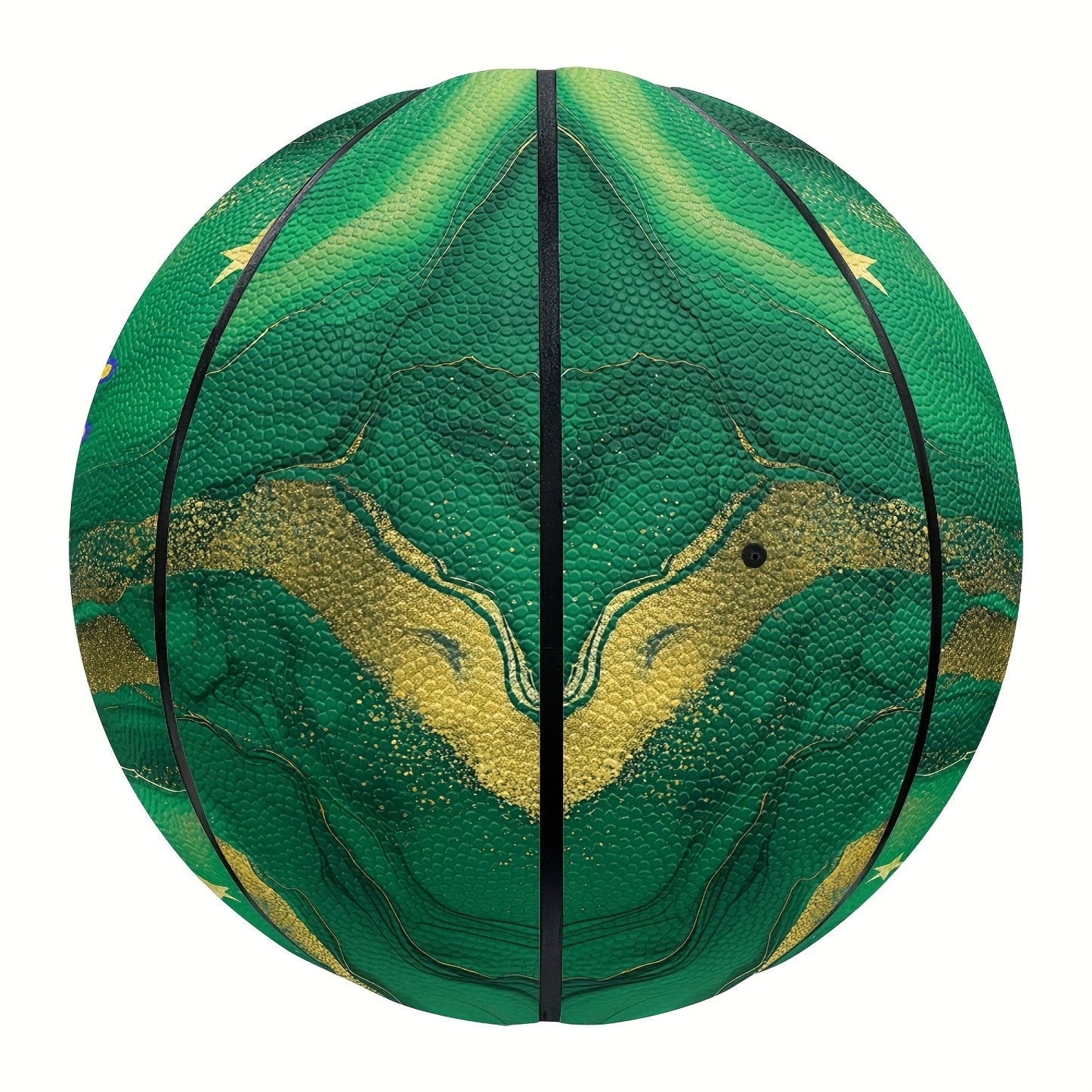 Custom Name Basketball - Green & Blue Marble Pattern PU Indoor\u002FOutdoor Game Ball