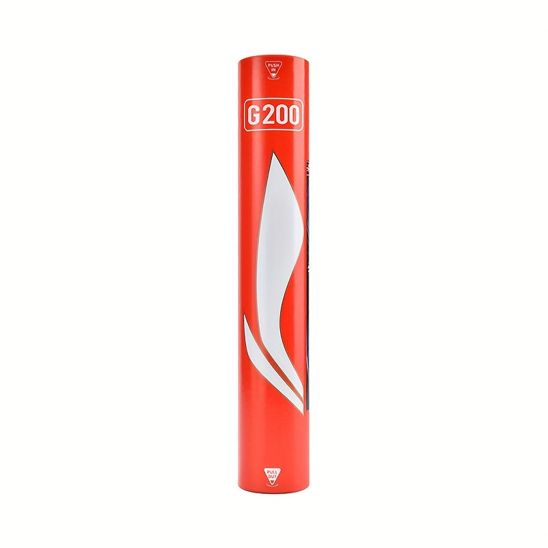 12pcs Li Ning Genuine G200 Badminton Shuttlecocks - High-Quality Goose Feather