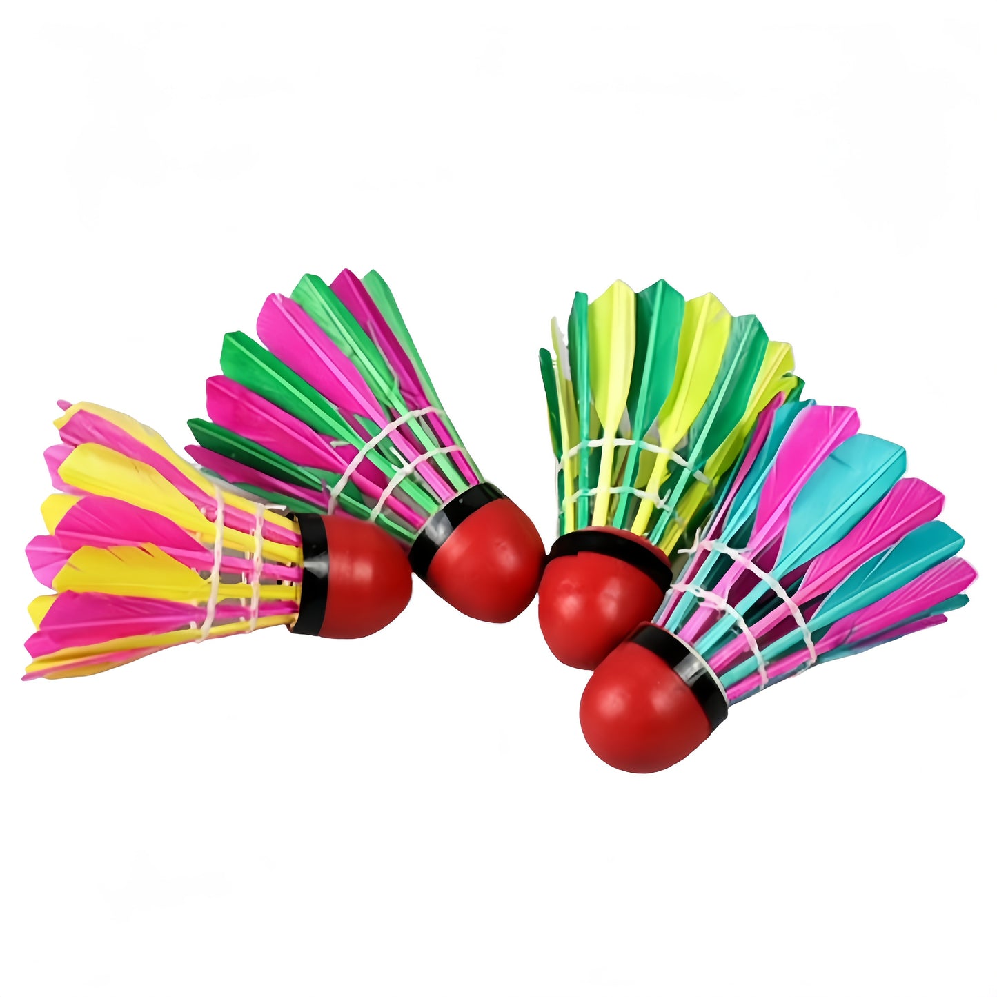 Vibrant Colorful Goose Feather Badminton Shuttlecocks - Wind-Resistant Anti-Wind Rubber Head for Outdoor Sports