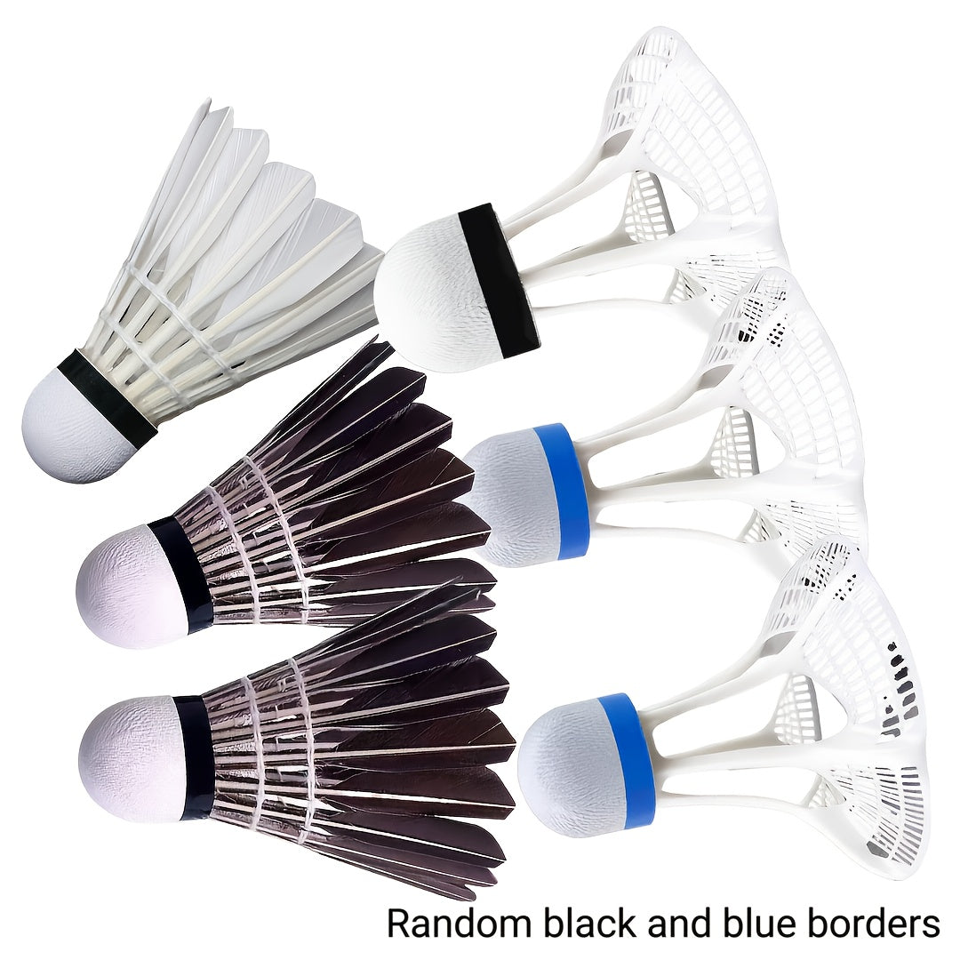 3pcs Badminton Shuttlecocks 3pcs Durable Badminton Shuttlecocks with White & Black Duck Feathers & Soft Foam Heads | Design for Training, Team Sports, Casual Play | Tennis & Short-Handled Paddle Accessories, Outdoor Recreation, Classic Shuttlecock