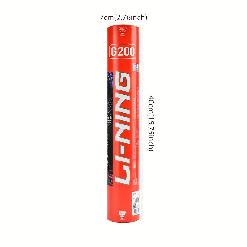 12pcs Li Ning Genuine G200 Badminton Shuttlecocks - High-Quality Goose Feather