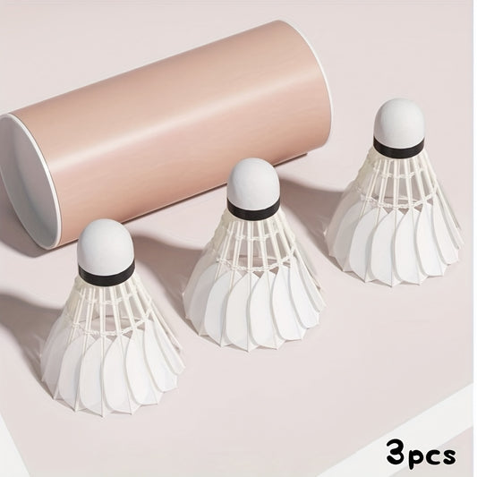 3 durable plastic badminton shuttlecocks - Durable nylon for stable flight