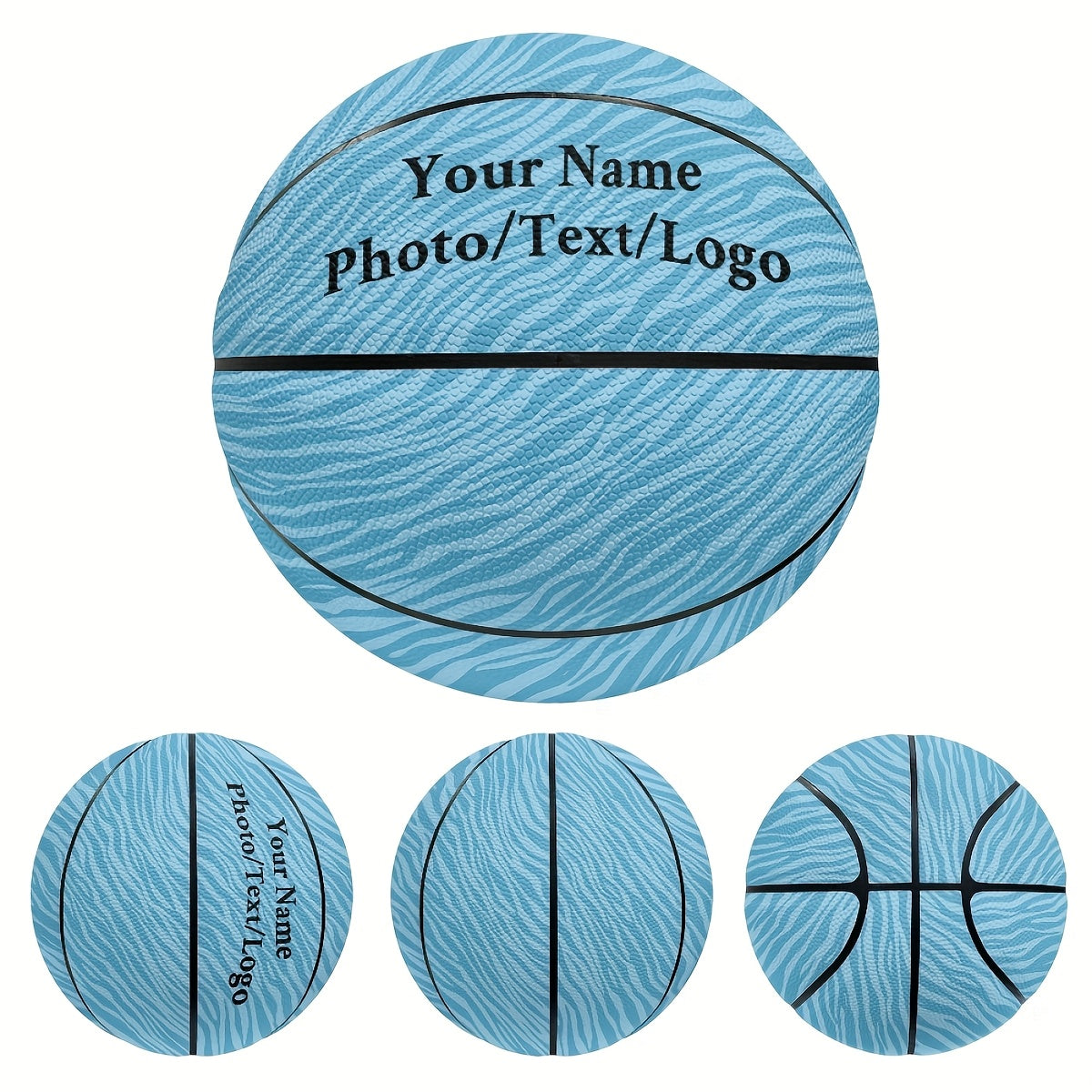 Zebra Print Custom Basketball-Add Your Design-Photo\u002FText\u002FLogo\u002FName