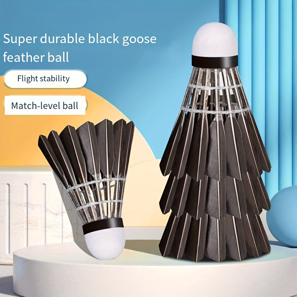 Vibrant Colorful Goose Feather Badminton Shuttlecocks - Wind-Resistant Anti-Wind Rubber Head for Outdoor Sports