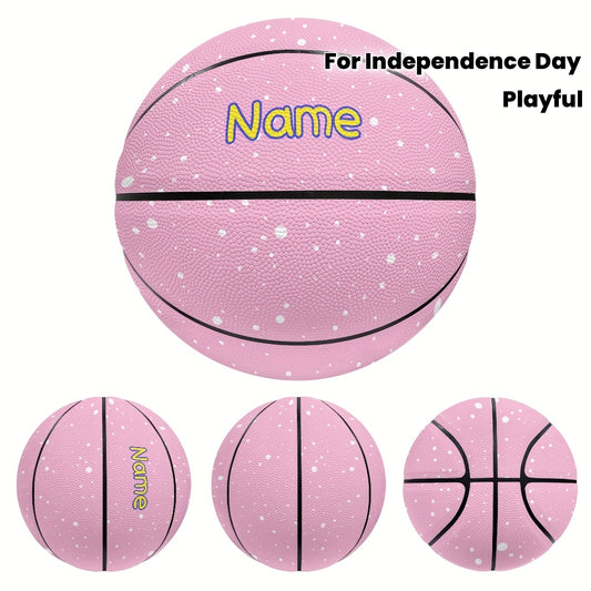 Custom Name Pink Basketball - Size 5\u002F7, Speckled Design Personalized Gift for Valentine's Day